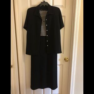 Woman’s below knee tank dress with jacket